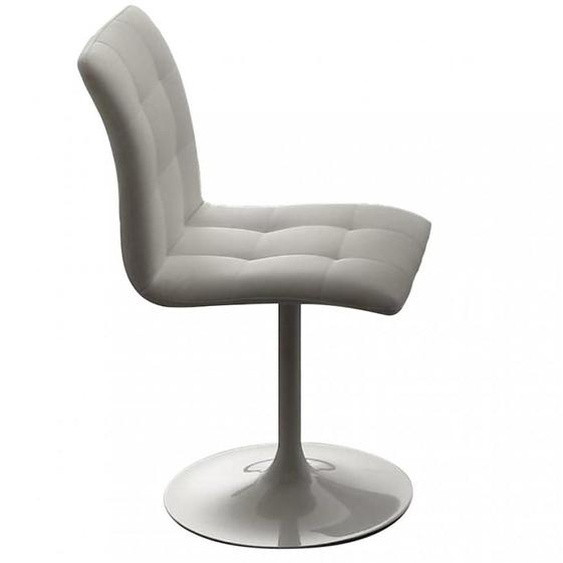 Chaise AERA sable piètement pivotant métal laqué blanc