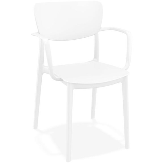 Chaise avec accoudoirs GRANPA en matière plastique blanche