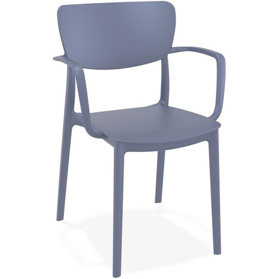 Chaise avec accoudoirs GRANPA en matière plastique gris foncé