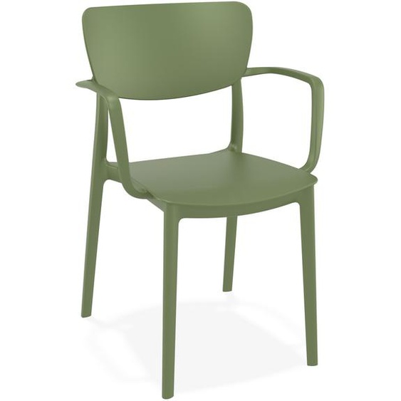 Chaise avec accoudoirs GRANPA en matière plastique verte