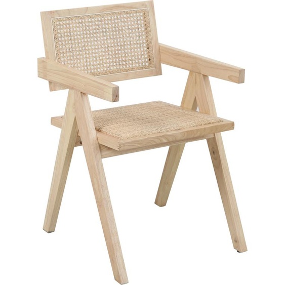 Chaise avec accoudoirs Hevea rotin naturel Chaise de cuisine salon salle à manger chaise