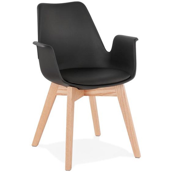 Chaise avec accoudoirs MISTRAL noire style scandinave