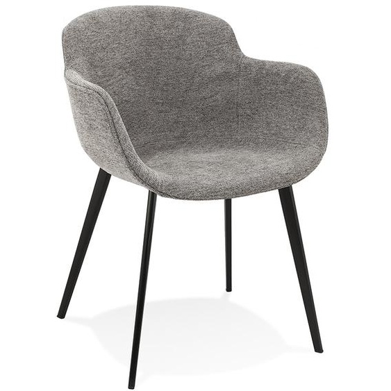Chaise avec accoudoirs NEGRONI en tissu gris foncé