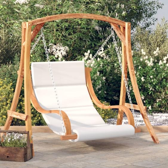 Chaise balançoire avec coussin bois dépicéa avec finition teck