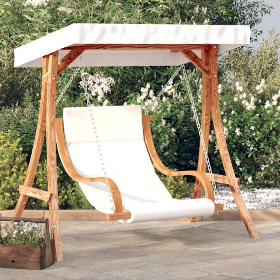 Chaise balançoire avec coussin et auvent bois massif dépicéa