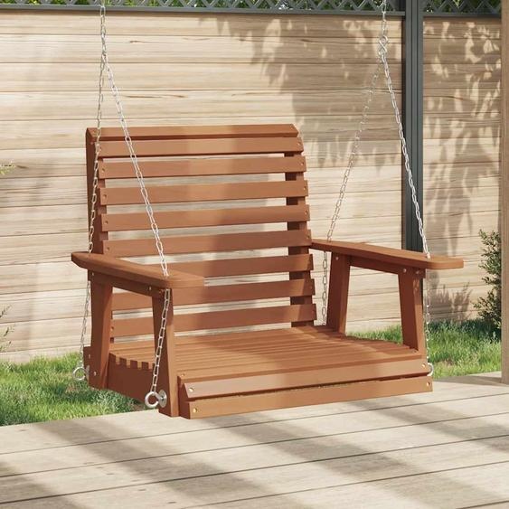 Chaise balançoire de jardin chaînes en métal bois massif sapin