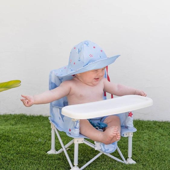 Chaise Bebe Pliable Avec Tablette Portable Bleu