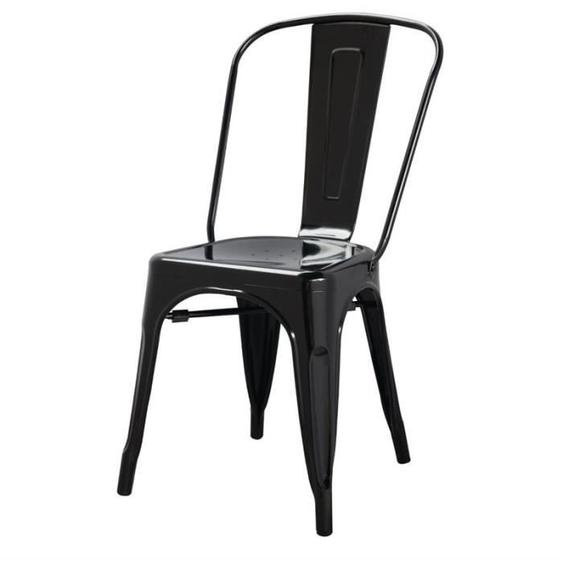 Chaise Bistro - BOLERO - Acier Noir - Style Industriel