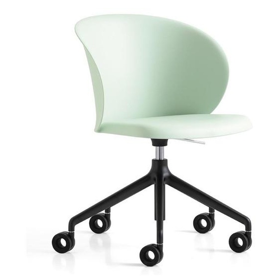Chaise bureau pivotant  TUKA structure aluminium assise plastique vert