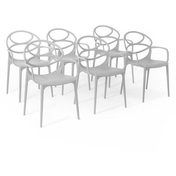 Chaise - Charlotte - Empilable - Polypropylène renforcé - Usage intérieur et extérieur - Lot de 6