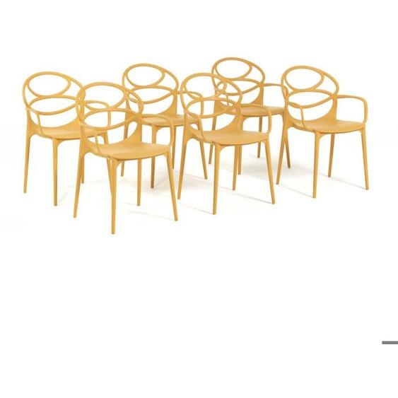 Chaise - Charlotte - Moutarde - Polypropylène renforcé - Empilable - Design moderne