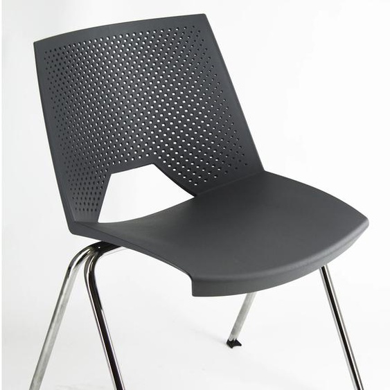 Chaise collectivité Skype Coque polypropylène, pieds métal chromé - Gris anthracite
