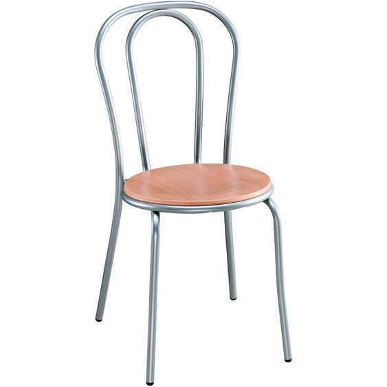 Chaise collectivités Bistrot Bois hêtre - Pieds métal Alu