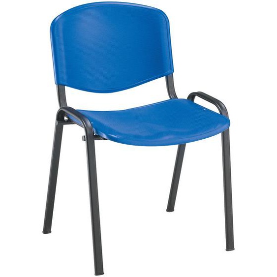 Chaise collectivités First - Polypropylène - Bleu - Pieds métal noir