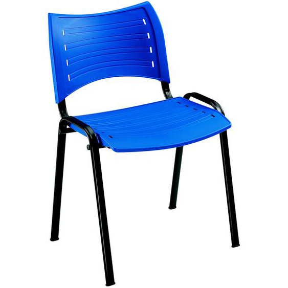 Chaise collectivités Fun - Polypropylène - Bleu - Pieds métal Noir