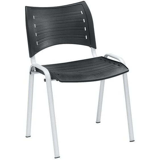 Chaise collectivités Fun - Polypropylène - Noir - Pieds métal Alu