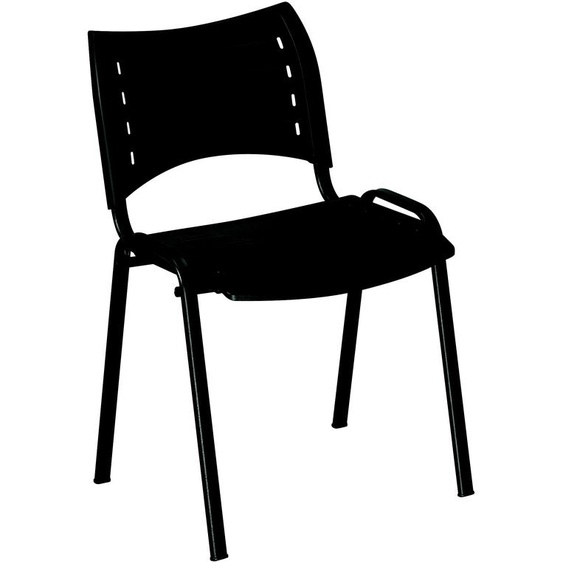 Chaise collectivités Fun - Polypropylène - Noir - Pieds métal Noir