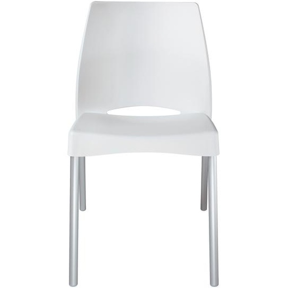 Chaise Collectivités Sweety Blanc pieds Aluminium - lot de 4