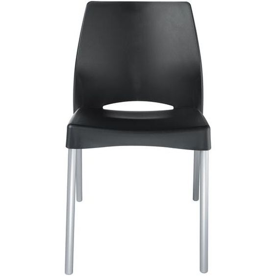 Chaise Collectivités Sweety Noir pieds Aluminium - lot de 4