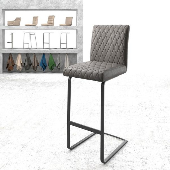 Chaise-de-bar Earnest-Flex piqué en diamant Vintage anthracite  chaise cantilever métal plat, Chaises de bar