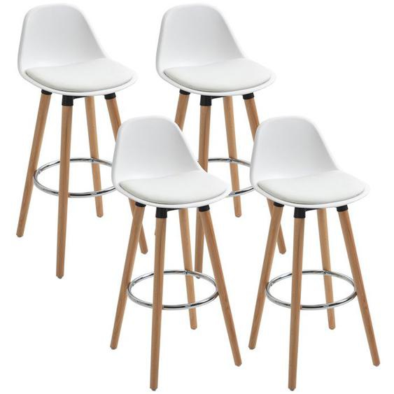 Chaise de Bar - HOMCOM - PU - 38.5x42.5x91cm - Blanc