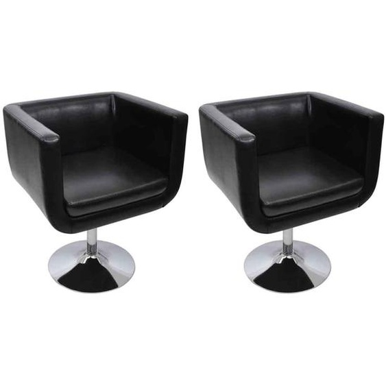 Chaise de bar lot de 2 cuir artificiel noir