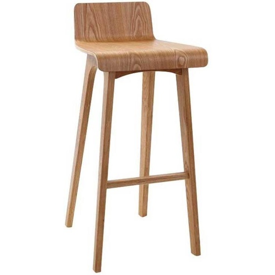 Chaise de bar scandinave en bois clair H75 cm BALTIK