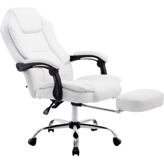 Chaise de bureau - Chaise de bureau classique - Similicuir de haute qualité pour un confort dassise optimal | Couleur : blanc