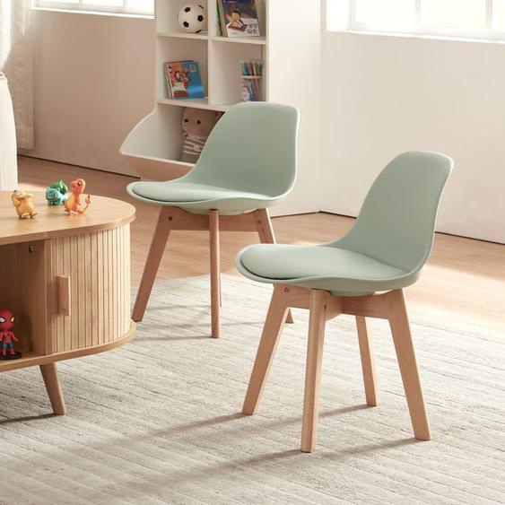 Chaise de bureau Elvdal lot de 2 pour enfants vert menthe
