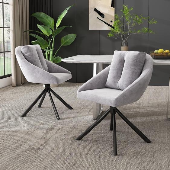 Chaise de bureau en velours, chaise de salle à manger, ergonomique, respirante, design moderne, couleur grise