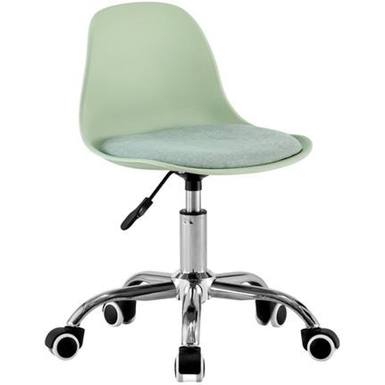 Chaise De Bureau Enfant À Roulettes Ajustable Piètement Chromé - Manel Vert Clair
