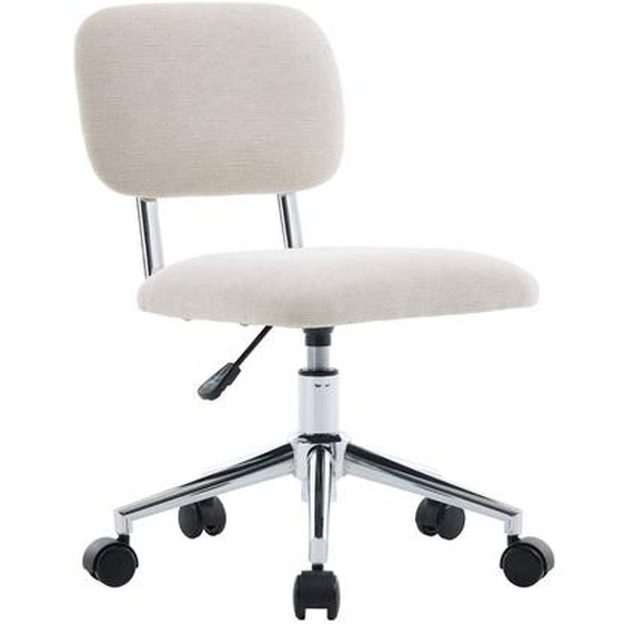 Chaise De Bureau Enfant À Roulettes Ajustable Tissu Chenille - Amory Kid Beige