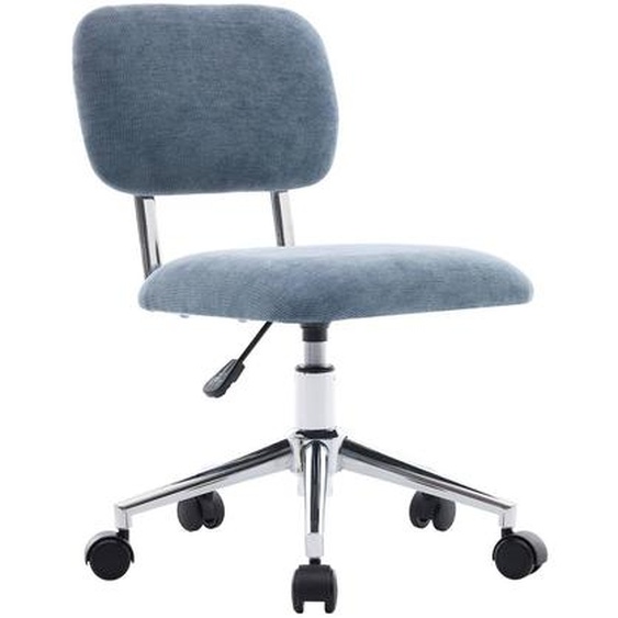 Chaise De Bureau Enfant À Roulettes Ajustable Tissu Chenille - Amory Kid Bleu