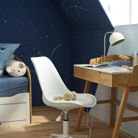 Chaise de bureau enfant à roulettes blanc