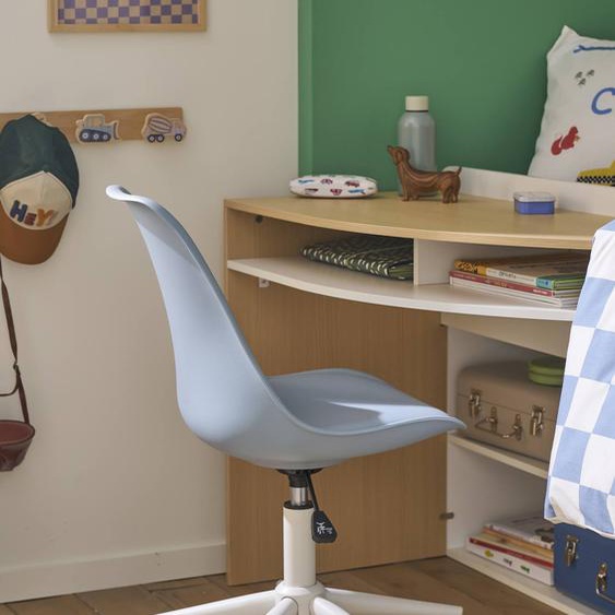Chaise de bureau enfant à roulettes bleu