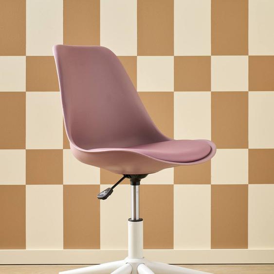 Chaise de bureau enfant à roulettes rose