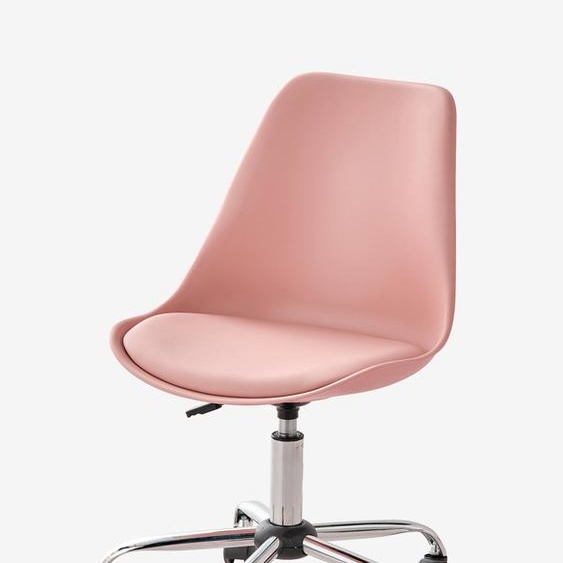 Chaise de bureau enfant à roulettes rose