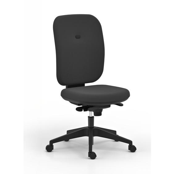 Chaise de bureau ergonomique Alaia dossier et assise en tissu - Noir