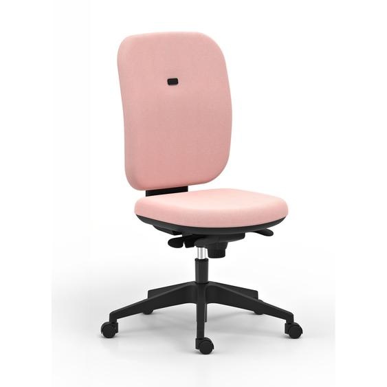 Chaise de bureau ergonomique Alaia dossier et assise en tissu - Rose