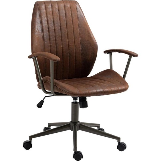 Chaise de bureau ergonomique - chaise de bureau - hauteur réglable en continu et confort, style industriel | Couleur : cognac