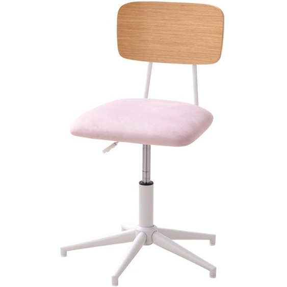 Chaise de bureau métal et bois LIGNE SCHOOL rose