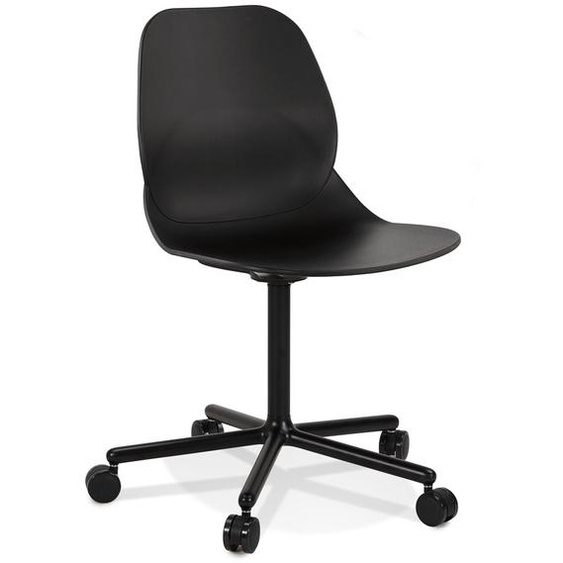 Chaise de bureau moderne MAGELLAN noire sur roulettes