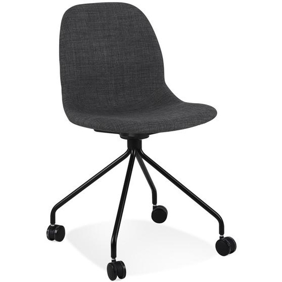 Chaise de bureau TAVIRA en tissu gris foncé