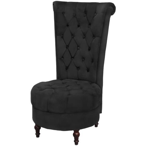 Chaise de canapé avec dossier haut Noir Tissu