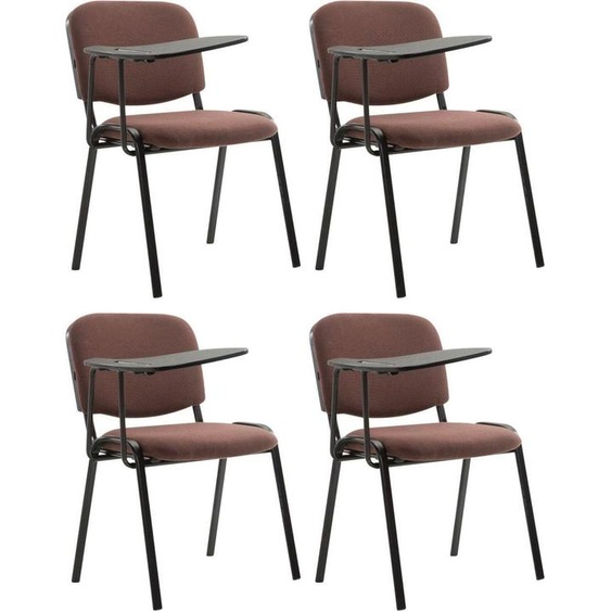 chaise de conférence 4 pièces - chaises de réunion - table pliante incluse | Couleur : brun