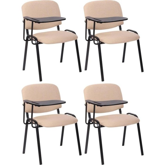 chaise de conférence 4 pièces - chaises de réunion - table pliante incluse | Couleur : crème