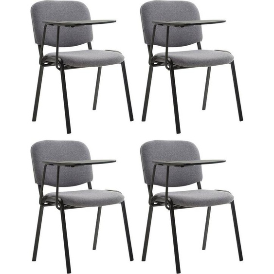 chaise de conférence 4 pièces - chaises de réunion - table pliante incluse | Couleur : Gris