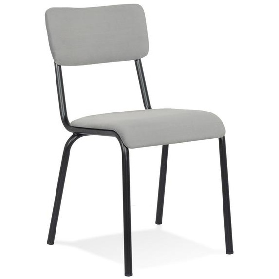 Chaise de cuisine CLUSAZ en velours gris classique empilable
