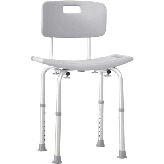 Chaise de douche siège de douche ergonomique hauteur réglable pieds antidérapants charge max. 136 Kg alu hdpe gris