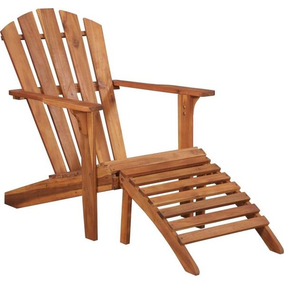 Chaise de jardin Adirondack et repose-pied Bois dacacia massif